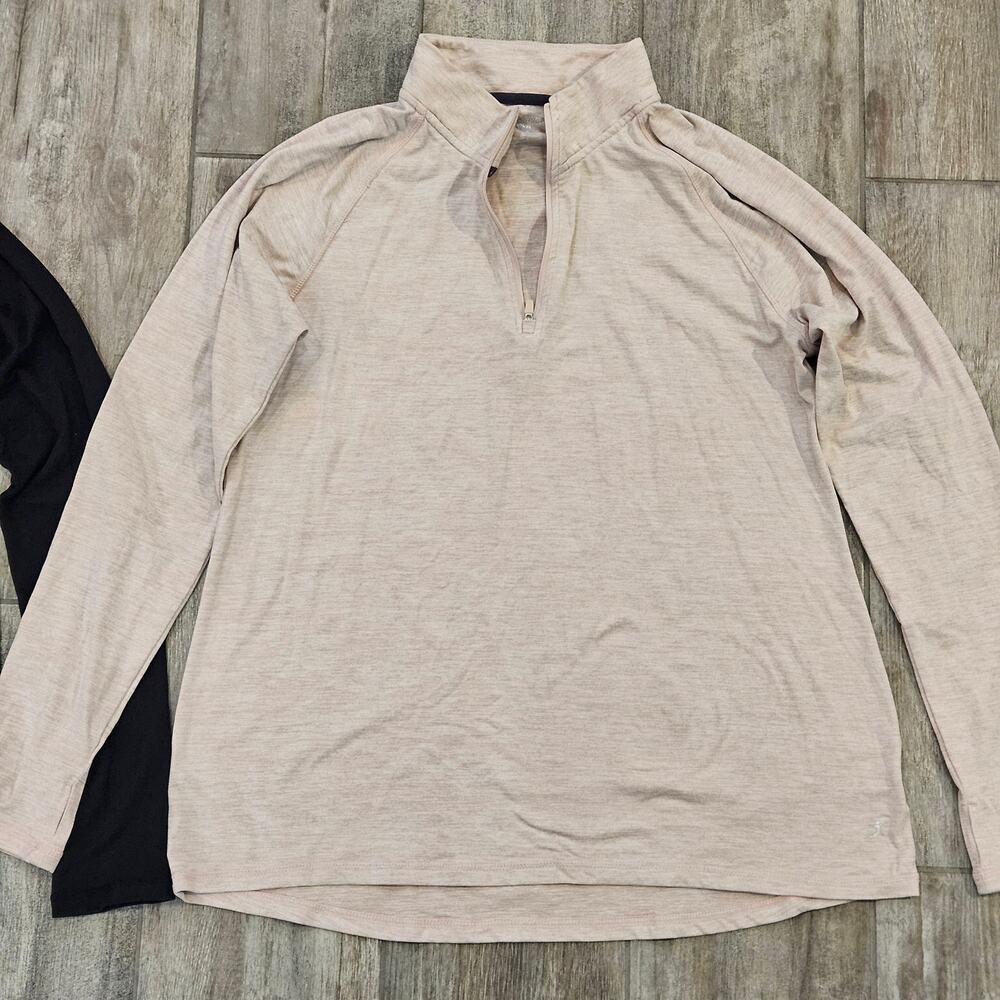 Danskin Long Sleeve Tops Women XL Lot of‎ 2 Black Pink Lightweight Active Casual - Picture 3 of 8